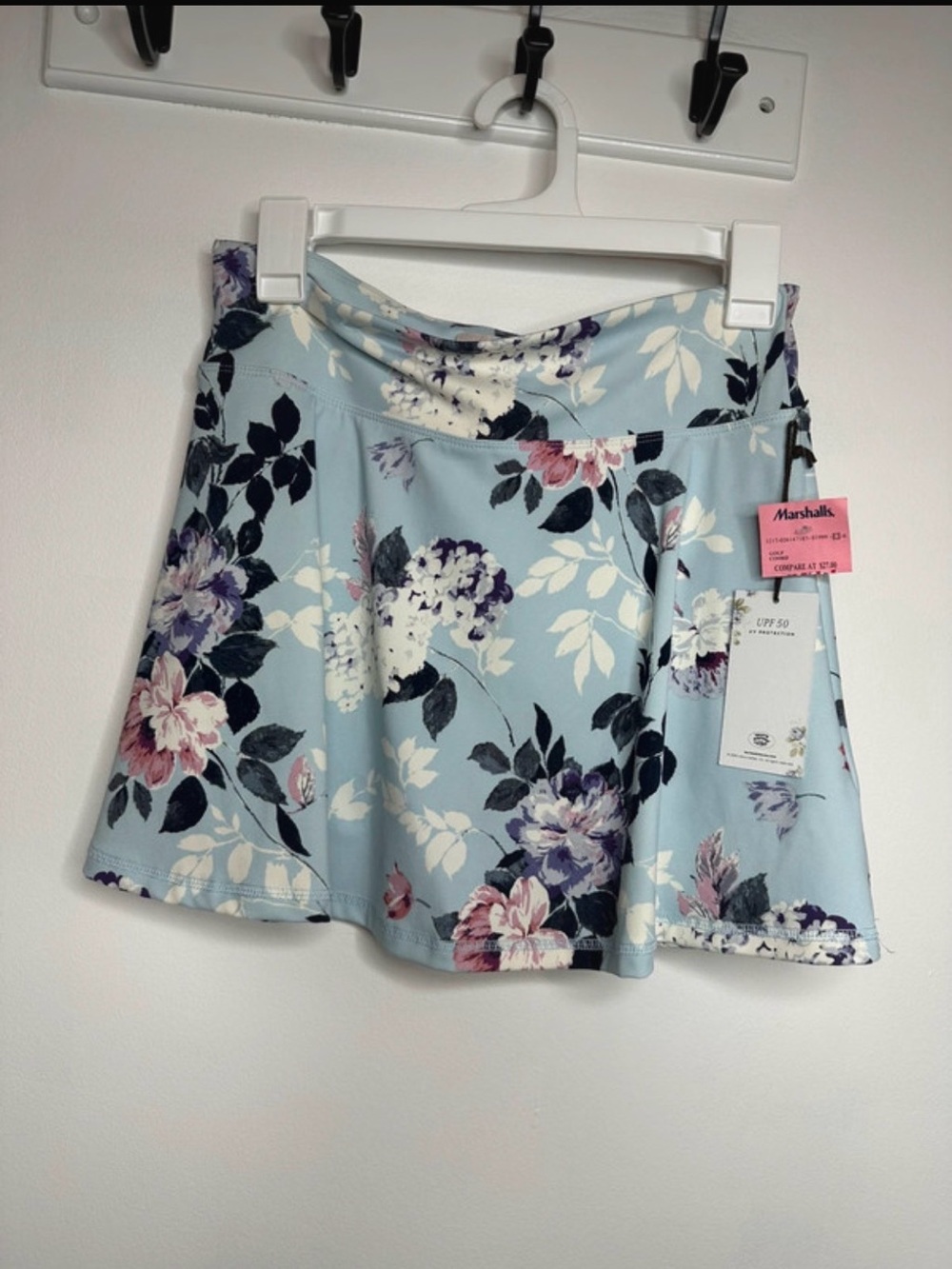 Laura Ashley Golf & Tennis Floral Performance Skort Blue Size Small UPF 50 NWT